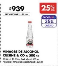 X$ - VINAGRE DE ALCOHOL