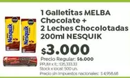 Nesquik - Galletitas Chocolate + Leches Chocolotadas