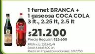 Coca cola - fernet + gaseosa