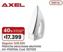 Axel - Plancha seca base aluminio AX-PI1200AL Cod. 507320