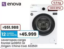 Origen - Lavarropas carga frontal Le06f12-bl