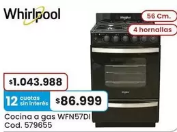 Whirlpool - Cocina a gas WFN57DI
