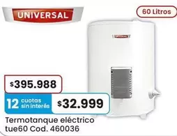 Universal - Termotanque eléctrico tue60 Cod. 460036
