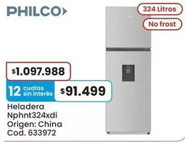 Philco - Heladera Nphnt324xdi