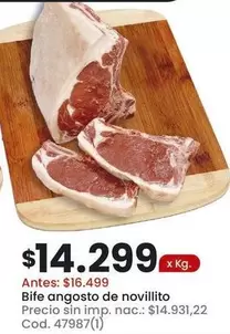 X$ - Bife angosto de novillito Cod. 47987(1)