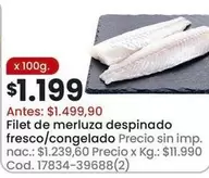 X$ - Filet de merluza despinado fresco/congelado Cod. 17834-39688(2)
