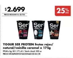 Ser - YOGUR SER PROTEIN frutos rojos/natural/vainilla caramel
