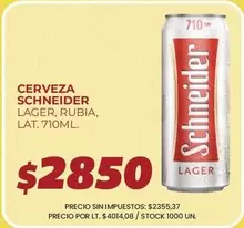 Schneider - CERVEZA LAGER, RUBIA