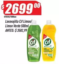 Cif - Lavavajilla Limon Verde