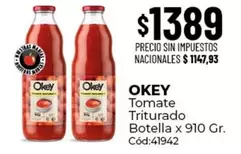 Okey - Tomate Triturado Botella x 910 Gr. Cód:41942