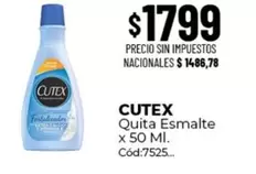 Cutex - Quita Esmalte x 50 Ml.