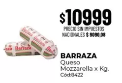 Barraza - Queso Mozzarella x Kg. Cód:8422