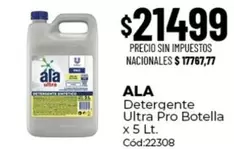 Ala - Detergente Ultra Pro Botella x 5 Lt. Cód:22308