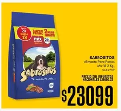 Sabrositos - Alimento Para Perros Mix 18 2 Kg.
