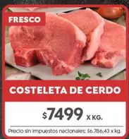 X$ - COSTELETA DE CERDO