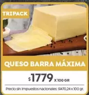 X$ - QUESO BARRA MÁXIMA