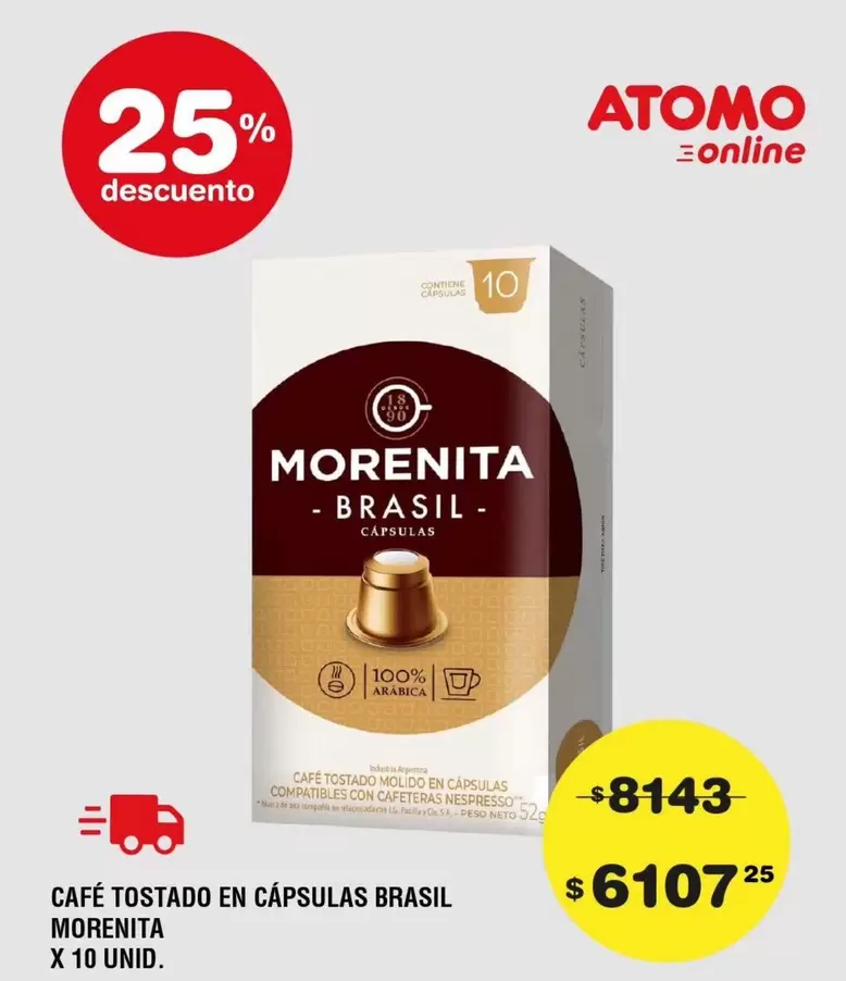 Morenita - CAFÉ TOSTADO EN CÁPSULAS BRASIL