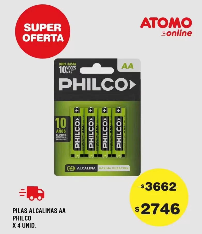 Philco - PILAS ALCALINAS AA