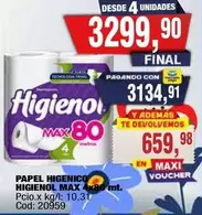 Higienol - PAPEL HIGIENICO HIGIENOL MAX 4x90 mt.