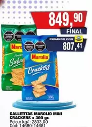 Marolio - GALLETITAS MAROLIO MINI CRACKERS