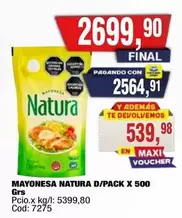 Natura - MAYONESA D/PACK X 500