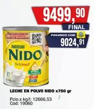 Nido - LECHE EN POLVO NIDO x750 GR
