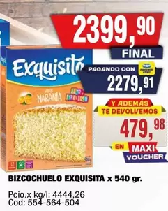 Exquisita - BIZCOZCHUELO x 540 gr.