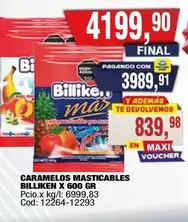Billiken - CARAMELOS MASTICABLES BILLIKEN X 600 GR Cod: 12264-12293