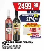X$ - APERIT. TRIP FERNET / MOJITO x 750 CC