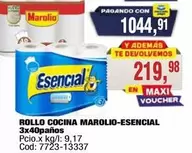 Marolio - ROLLO COCINA MAROLIO-ESENCIAL 3x40paños Cod: 7723-13337