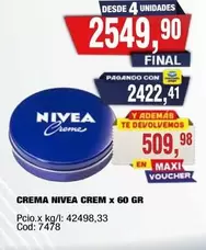 Nivea - CREMA NIVEA CREM x 60 GR
