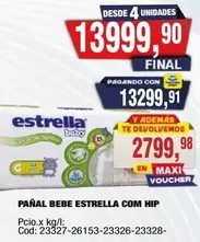 Estrella - PAÑAL BEBE ESTRELLA COM HIP 23327-26153-23326-23328