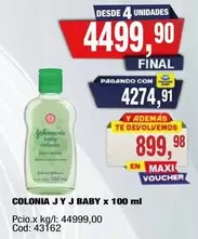X$ - COLONIA J Y J BABY x 100 ml