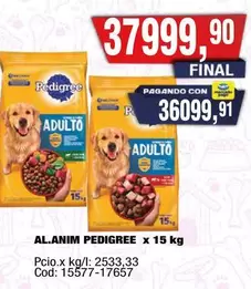 Pedigree - AL.ANIM PEDIGREE ADULTO x 15 kg