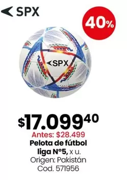 Origen - Pelota de fútbol liga N°5, x u. Cod. 571956