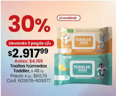X$ - Toallas húmedas Toddler, 48 u. Cod. 603678-603677