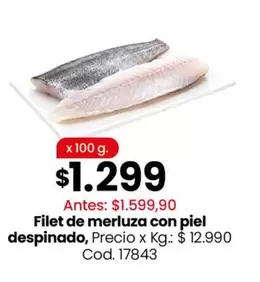 X$ - Filet de merluza con piel despintado