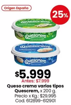Origen - Queso crema varios tipos