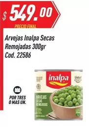 Inalpa - Arvejas  Secas Remojadas 300gr Cod. 22586