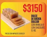 Dulcor - DULCE DE BATATA