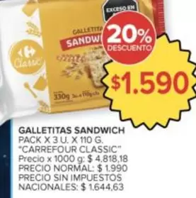 Carrefour - GALLETITAS SANDWICH