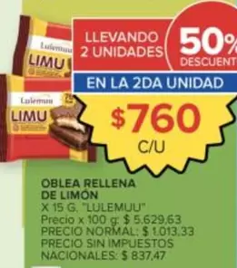 Lulemuu - OBLEA RELLENA DE LIMON