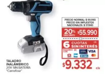 Carrefour - TALADRO INALÁMBRICO 20V SIN BATERIA