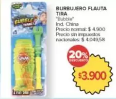 BURBUJERO FLAUTA TIRA