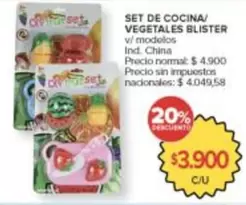SET DE COCINA/ VEGETALES BLISTER