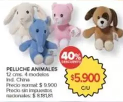 PELUCHE ANIMALES