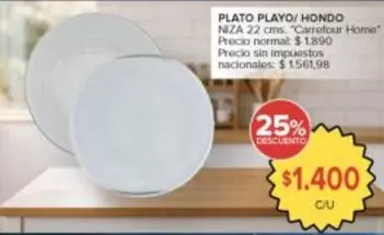 Carrefour home - PLATO PLAYO/ HONDO