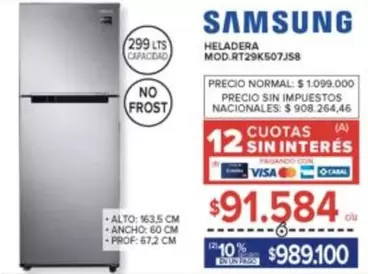 Samsung - Heladera MOD.RT29K507JS8