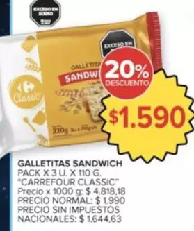 Carrefour - GALLETITAS SANDWICH