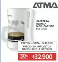 Atma - CAFETERA BLANCA MOD. CA8133P